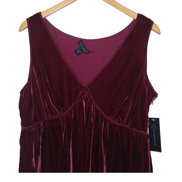 Context Tops - NWT beautiful crushed velvet deep burgundy color top. So soft!!